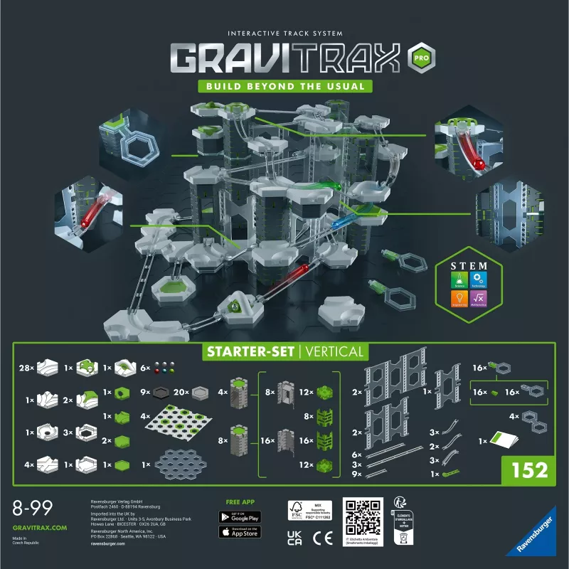 Ravensburger GraviTrax PRO Starter-Set Vertical – marmurinių takelių konstruktorius nuo 8 metų