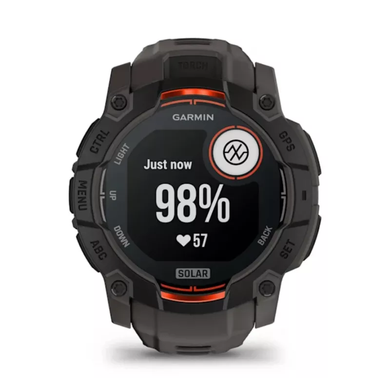 Garmin Instinct 3 Solar GPS išmanusis laikrodis 1.3 colio MIP 176x176 lietimui jautrus ekranas juodas