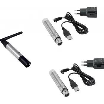 EUROLITE QuickDMX belaidis DMX rinkinys Siųstuvas 1x + Imtuvai 2x (AKKU) modelis 20000900