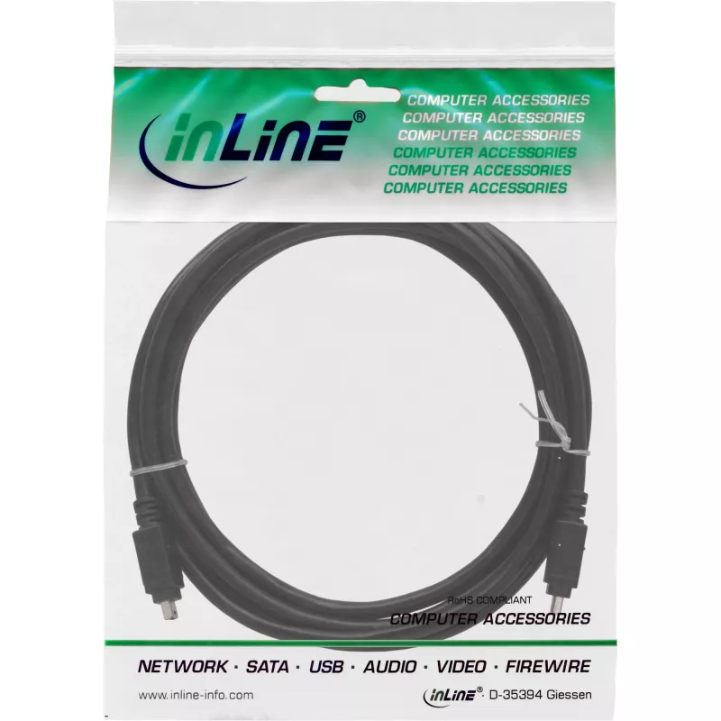 InLine FireWire 400 1394 kabelis 4 kontaktų kištukas / kištukas 3 m