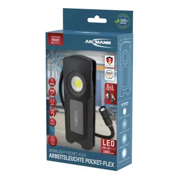 Ansmann WL1500R Pocket Flex LED rankinis žibintuvėlis juodas 17,1 cm 6000K