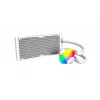 AIO vandens aušintuvas Montech Hyper Flow ARGB 240 mm White – 240 mm radiatorius, ARGB apšvietimas, balta spalva