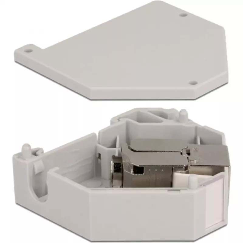 Delock modulinis adapteris – tvirtinamas ant DIN bėgelio – CAT 6a – STP – pilkas – 1 jungtis (86014)