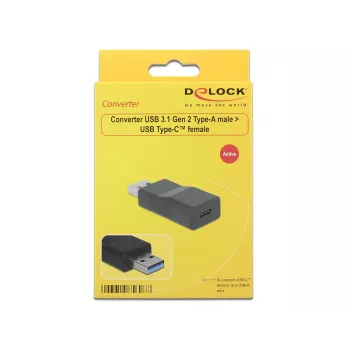 Lyčių keitiklis DeLOCK 65696 USB 3.1 Gen 2 Type-A į Type-C juodas