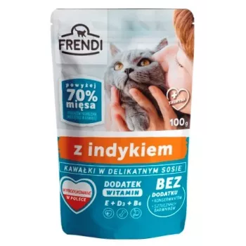 Šlapias kačių ėdalas Frendi Pieces kalakutienos padaže, 100 g