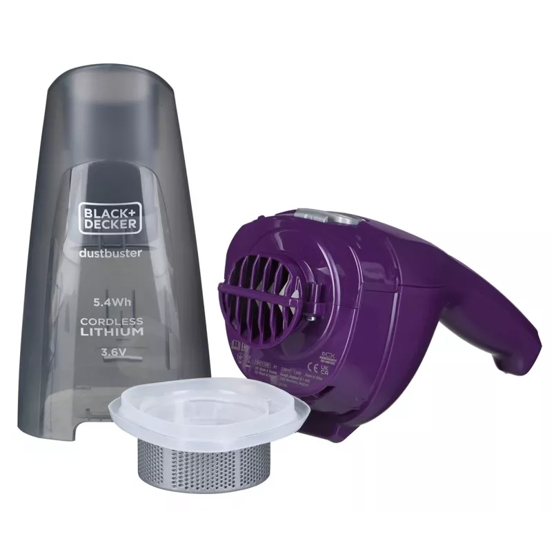 Nešiojamas dulkių siurblys Black & Decker NVC115W pilkai violetinis, be maišelio