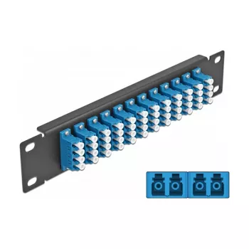 Patch Panel 1U 10 inch DeLOCK 66776 12x LC Quad mėlynas
