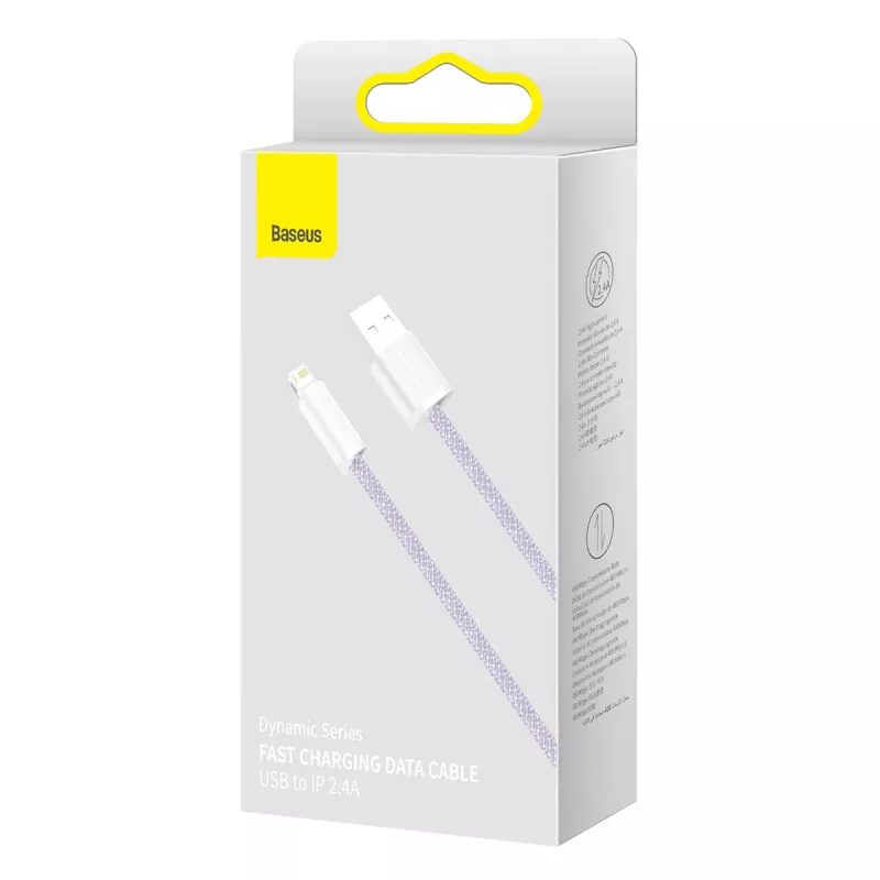 Baseus Dynamic kabelis USB į Lightning, 2.4A, 2m (Violetinė)
