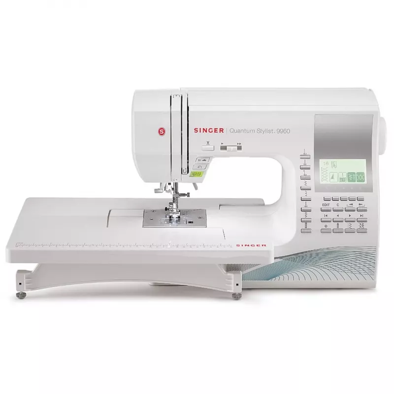 Siuvimo mašina SINGER Quantum Stylist 9960 — 600 siuvimo programų, 13 automatinių sagų skylučių, laisvoji rankovė