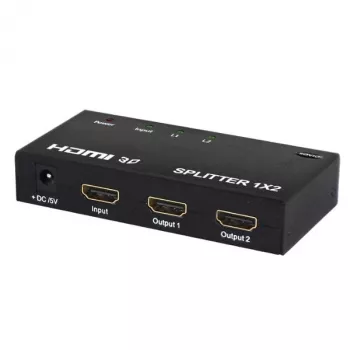 HDMI vaizdo skirstytuvas SAVIO CL-42 — 2x HDMI išėjimai, 1920x1080, 36 bitų spalva, metalinis korpusas, 5V/1A