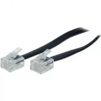 S/CONN 10m RJ11 juodas permatomas laidas TC 70090 / 50319 ShiverPeaks