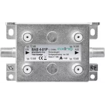 axing BAB 4-01P Kabelinis skirstytuvas 5–1218 MHz pilkas A tipas F jungtis 93 mm