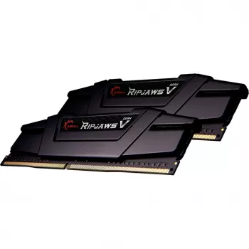 DIMM 64 GB DDR4-2666 (2x 32 GB) Dual-Kit, Arbeitsspeicher schwarz, F4-2666C19D-64GVK, Ripjaws V, INTEL XMP