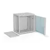 Sieninis 19 colių spintos korpusas Alantec 12U 600x450 mm, vienos stiklo durys, nuimami pilni galiniai ir šoniniai dangteliai, užrakinamas, 4 tvirtinimo bėgeliai, pilka, plokščia pakuotė