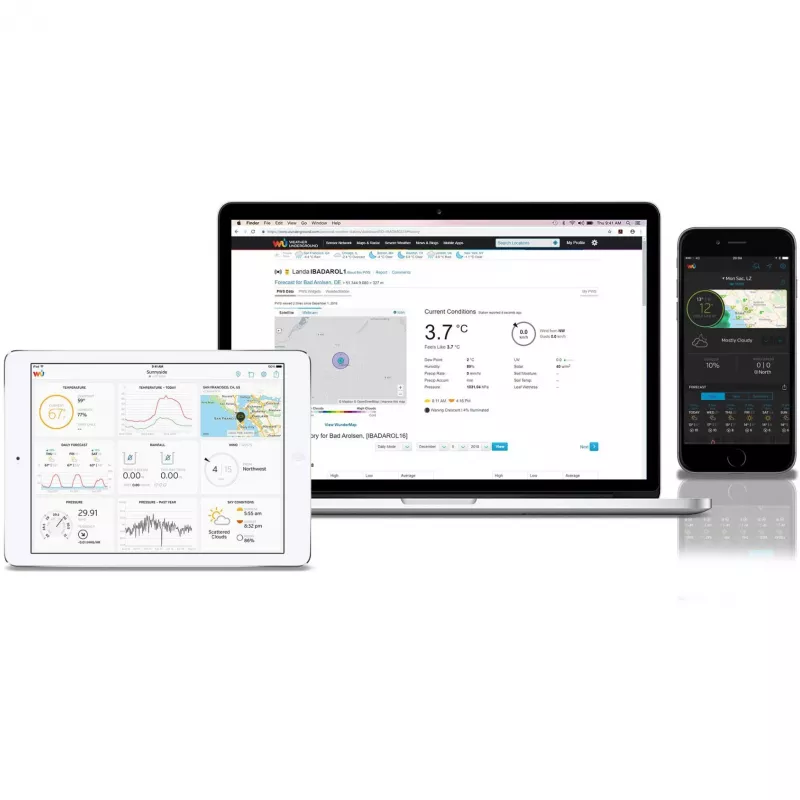 Bresser Optics 7002580 skaitmeninė orų stotelė, juoda, AC, Wi-Fi
