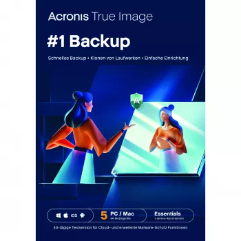 Acronis True Image Essentials - 5 kompiuterių - 1 metų prenumerata - ESD atsisiuntimas