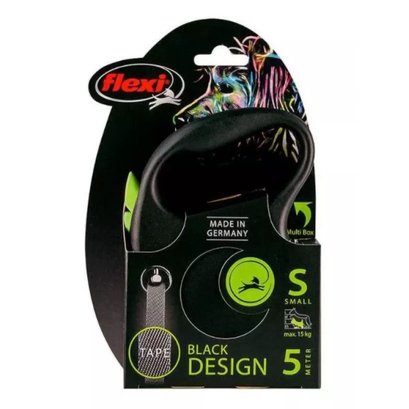 FLEXI Black Design S – ištraukiamas pavadėlis – 5 m