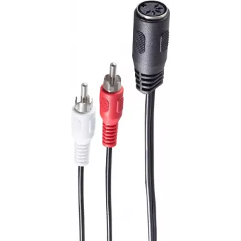 Garso kabelis ShiverPeaks BS10501 0,2 m DIN (5 kontaktų) 2 x RCA juodas