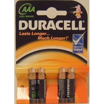 Duracell AAA/LR03 šarminė baterija MN2400, 4 vnt.