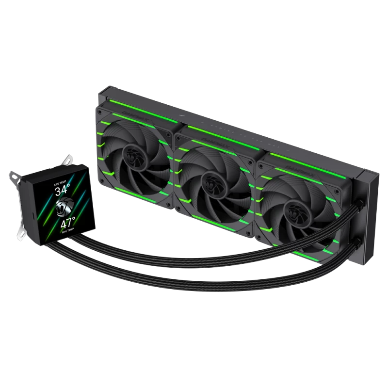Gamemax HAILSTORM 360 LCD | 360 mm skysčio aušintuvas procesoriui | Juoda