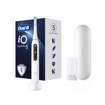 Oral-B IO5 elektrinis dantų šepetėlis su krepšiu Quite White 1 vnt.