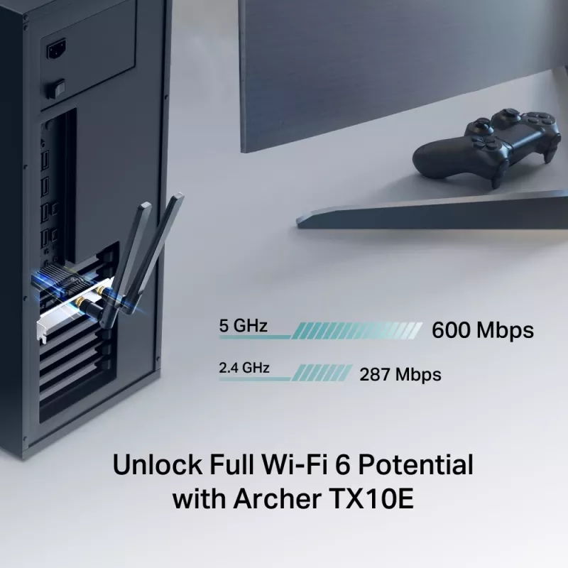 TP-LINK Archer TX10E AX900 belaidis tinklo adapteris PCIe Wi-Fi 6 Bluetooth