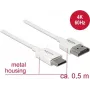 HDMI kabelis DeLOCK 85141 0,5 m HDMI A tipo – C tipo baltas