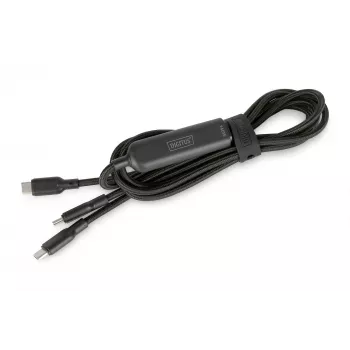 DIGITUS USB-C 2in1 įkrovimo laidas 140W, USB-C į 2×USB-C, 1,8 m, USB 2.0, juodas