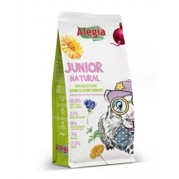 ALEGIA Junior Natural – ėdalas naminėms jūrų kiaulytėms – 650 g