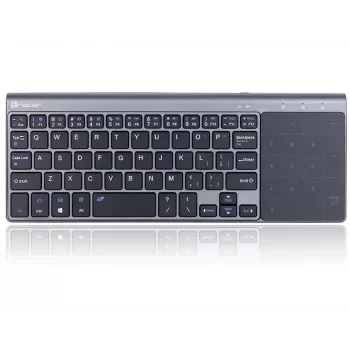 Belaidis RF pilno dydžio klaviatūra TRACER TRAKLA46934, QWERTY anglų, 2,4 GHz Nano imtuvas, membraninė, juoda/pilka