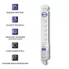 Apsauginis įtampos filtras Qoltec 50293 Baltas 8 AC lizdai 230 V