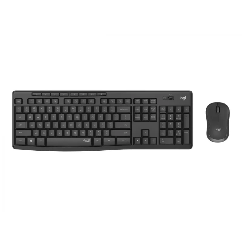 Logitech MK295 Silent - belaidis klaviatūros ir pelės rinkinys - 2,4 GHz - grafitas - vengriškas išdėstymas