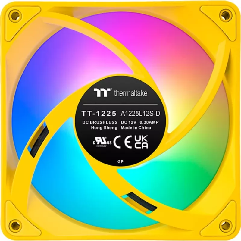Thermaltake CT120 EX ARGB 120mm geltoni korpuso ventiliatoriai 3 vnt. pakuotė