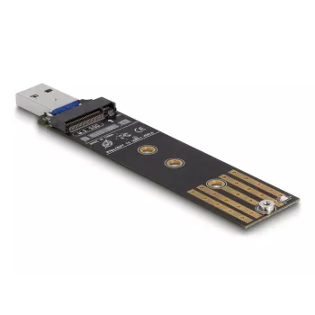 DeLOCK kombinuotas keitiklis M.2 NVMe PCIe arba SATA SSD į USB 3.2 Gen 2, juodas