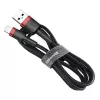 USB-A į Lightning laidas Baseus Cafule 2.4A QC 3.0, 1 m — juodas/raudonas