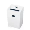 Smulkintuvas HSM Pure 420 — dalelių pjovimas P-4, 24 cm darbinis plotis, 15 lapų talpa, 35 L krepšelis, balta
