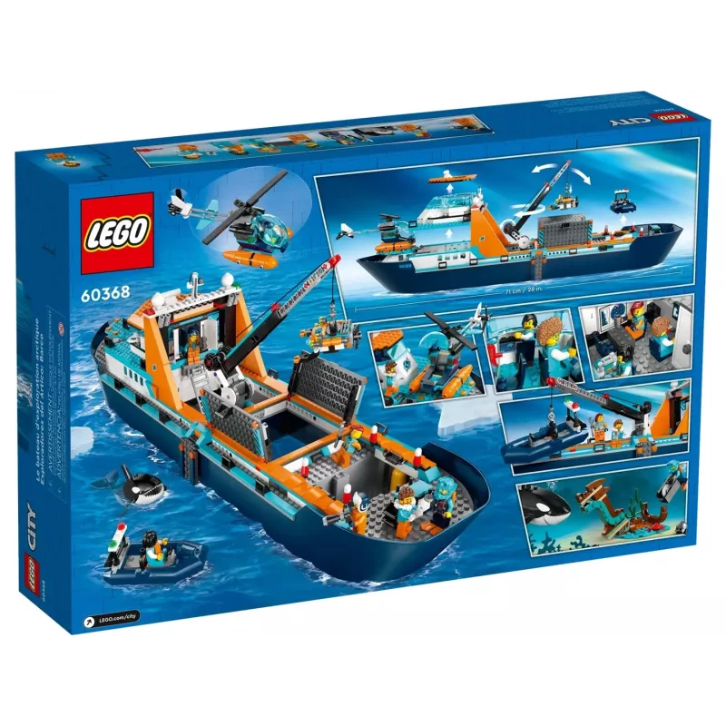 Konstruktorius LEGO City Arktinis tyrinėjimų laivas 60368 — 815 dalių, 7+ metai, 4 minifigūrėlės