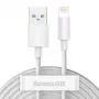 Baseus TZCALZJ-02 mobiliojo telefono kabelis Baltas 1.5 m USB A Lightning
