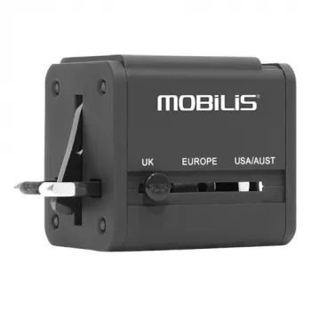 Pasaulinis kelioninis adapteris 2 USB (100-240 V - 2x0,5 A)