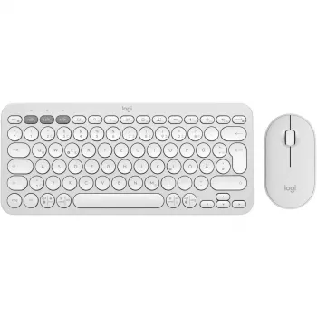Logitech Pebble 2 Combo Rinkinys, Baltas, Belaidis, QWERTZ, 920-012204
