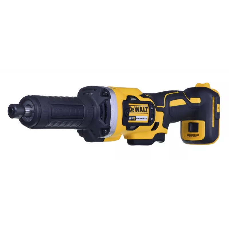Tiesinis kampinis šlifuoklis DeWALT DCG426N-XJ, 18V akumuliatorius, 5000–25000 aps./min., užveržimo įvorė iki 6 mm, 760 W galia, 1,19 kg