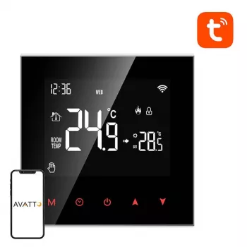 Išmanusis termostatas Avatto WT100 Wi‑Fi 3A vandens šildytuvui, belaidis valdymas, 3 A išvestis