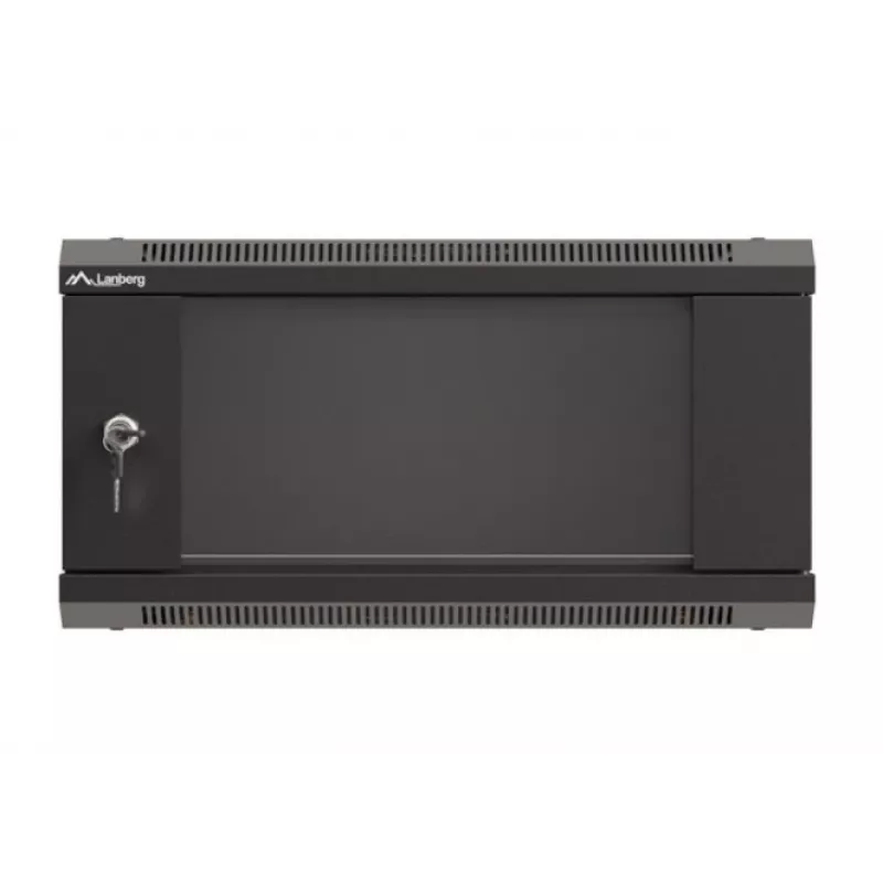 Sieninis spintos stovas LANBERG WF03-5304-10B 19 colių 4U juodas, stiklinės durys
