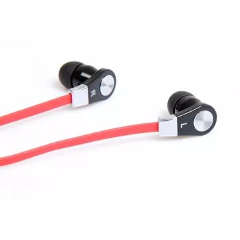 MAGICSOUND DS-2 stereofoninės ausinės su mikrofonu, juodai raudonos