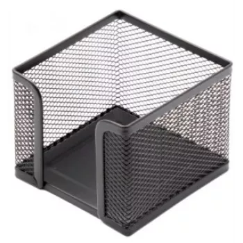 Užrašų popieriaus dėžutė Forpus, 9.5x9.5 cm, juoda, perforuotas metalas 1005-008