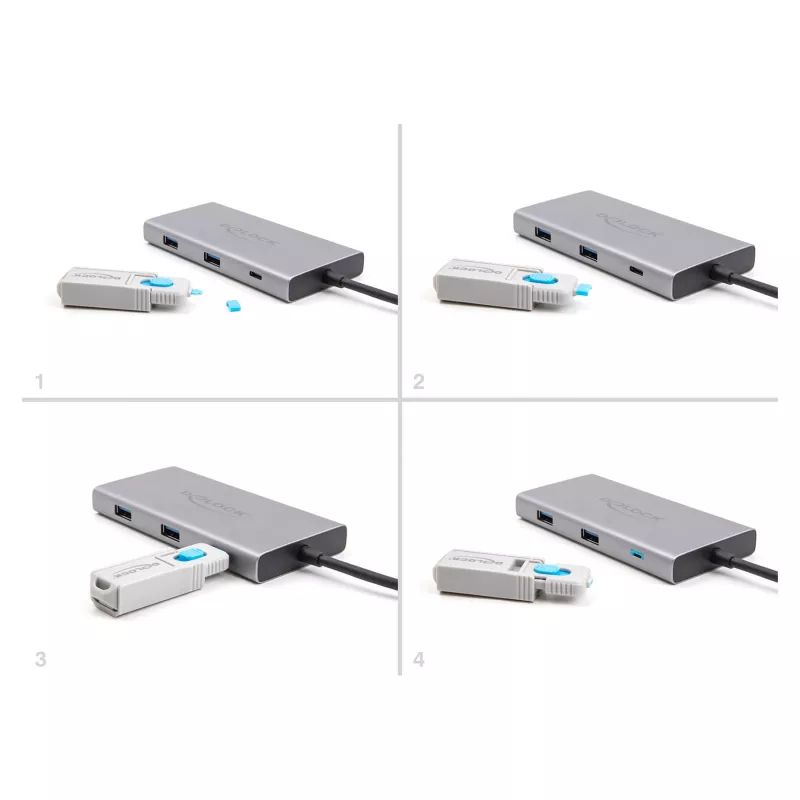 DeLOCK USB Type-C prievadų blokatorius 10 vnt. mėlynas