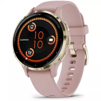 Garmin Venu 3S 3.05 cm (1.2) AMOLED 41 mm Skaitmeninis 390 x 390 pikselių Lietimui jautrus ekranas Auksinė, Rožinė Wi-Fi GPS (palydovas)