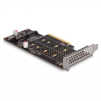 DeLOCK PCI Express x8 kortelė su 2 x vidiniais NVMe M.2 Key M lizdais, bifurkacija, Low Profile
