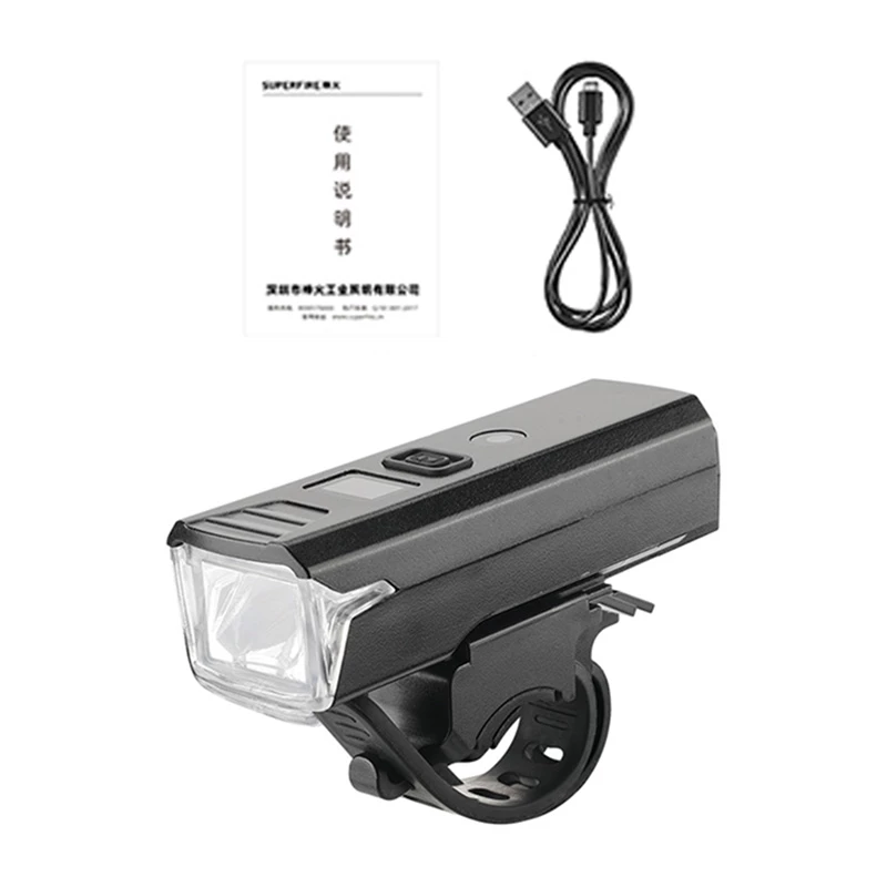 Bicycle LED priekinis žibintas Superfire D6 (modelis BL56-B) – kompaktiškas įkraunamas dviračio žibintas