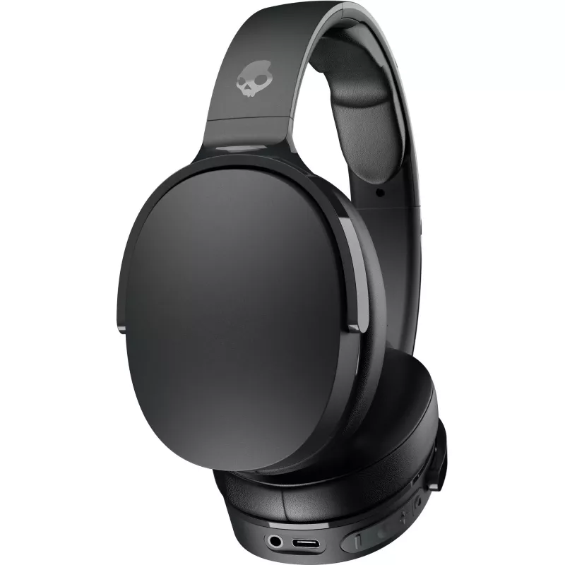 Ausinės virš galvos Skullcandy Hesh Evo – laidinės ir Bluetooth 5.0, 36 h baterija, USB-C, 3,5 mm, sulankstomos, triukšmo slopinimas, juodos